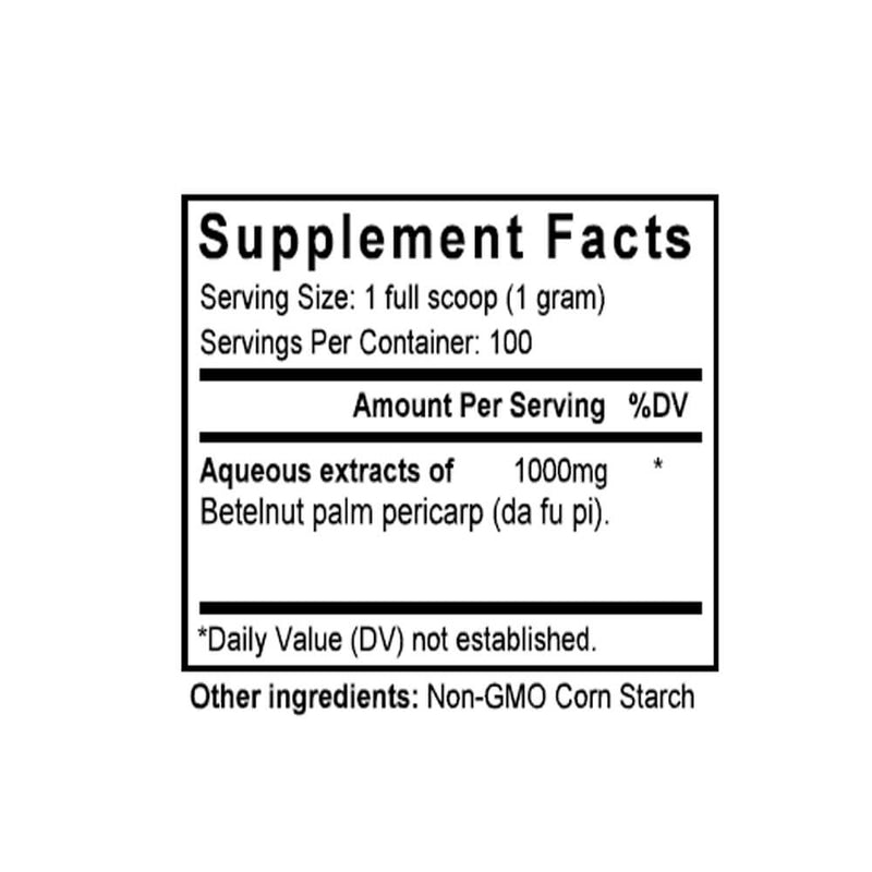 Da Fu Pi (Areca Peel) (100 Grams Granules) - Supplement Facts