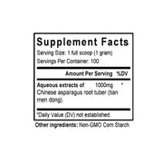 Tian Men Dong (Asparagus Tube) (100 Grams Granules) - Supplement Facts