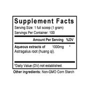 Huang Qi (Astragalus) (100 Grams Granules) - Supplement Facts