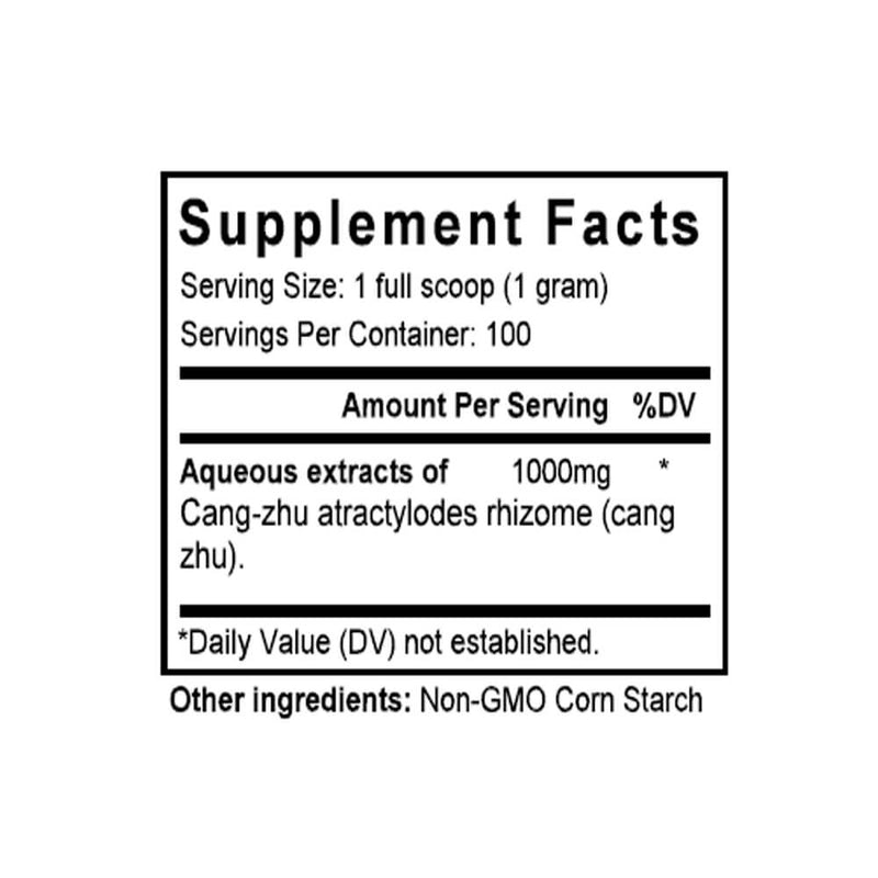 Cang Zhu (Atractylodes) (100 Grams Granules) - Supplement Facts