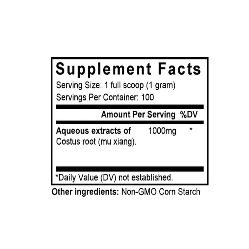 Mu Xiang (Auklandia) (100 Grams Granules) - Supplement Facts