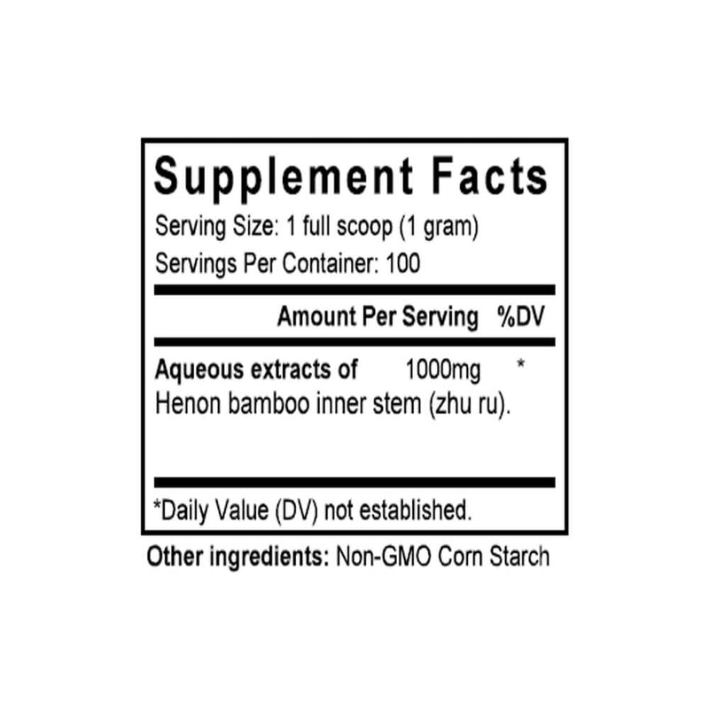 Zhu Ru (Bamboo Shavings) (100 Grams Granules) - Supplement Facts