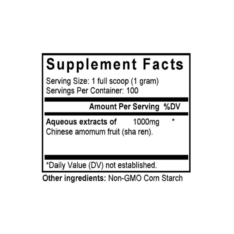 Sha Ren (Cardamom) (100 Grams Granules) - Supplement Facts