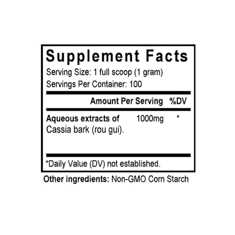 Rou Gui (Cinnamon Bark) (100 Grams Granules) - Supplement Facts