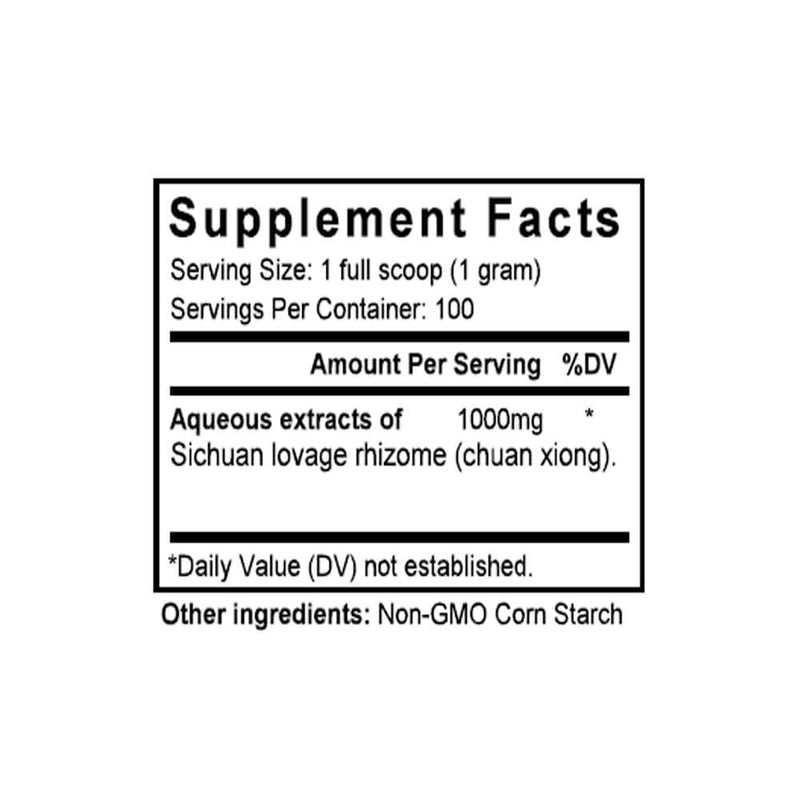 Chuan Xiong (Ligusticum) (100 Grams Granules) - Supplement Facts