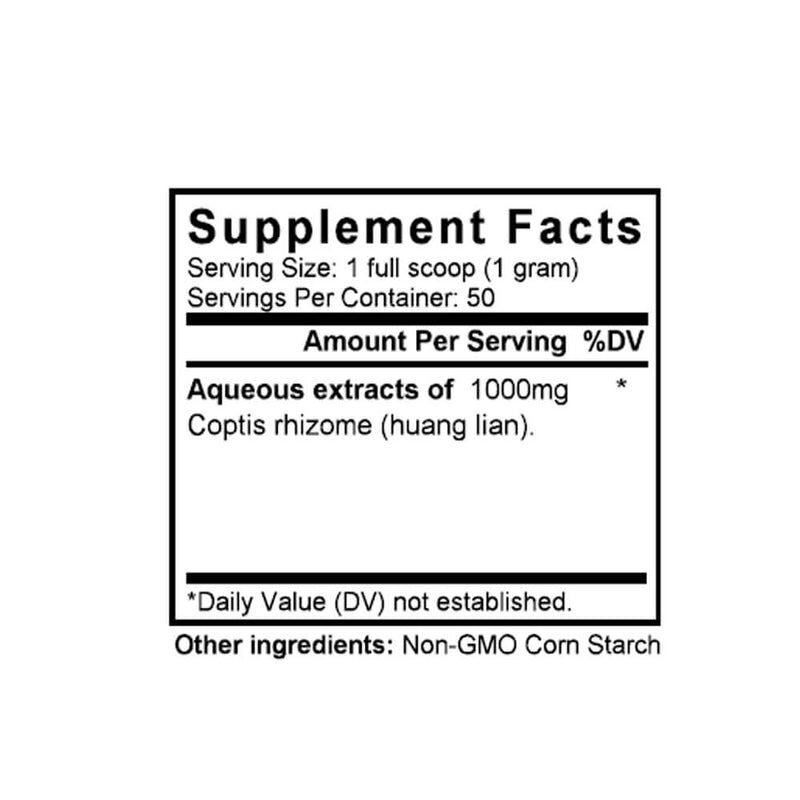 Huang Lian (Coptis Rhizome) (50 Grams Granules) - Supplement Facts