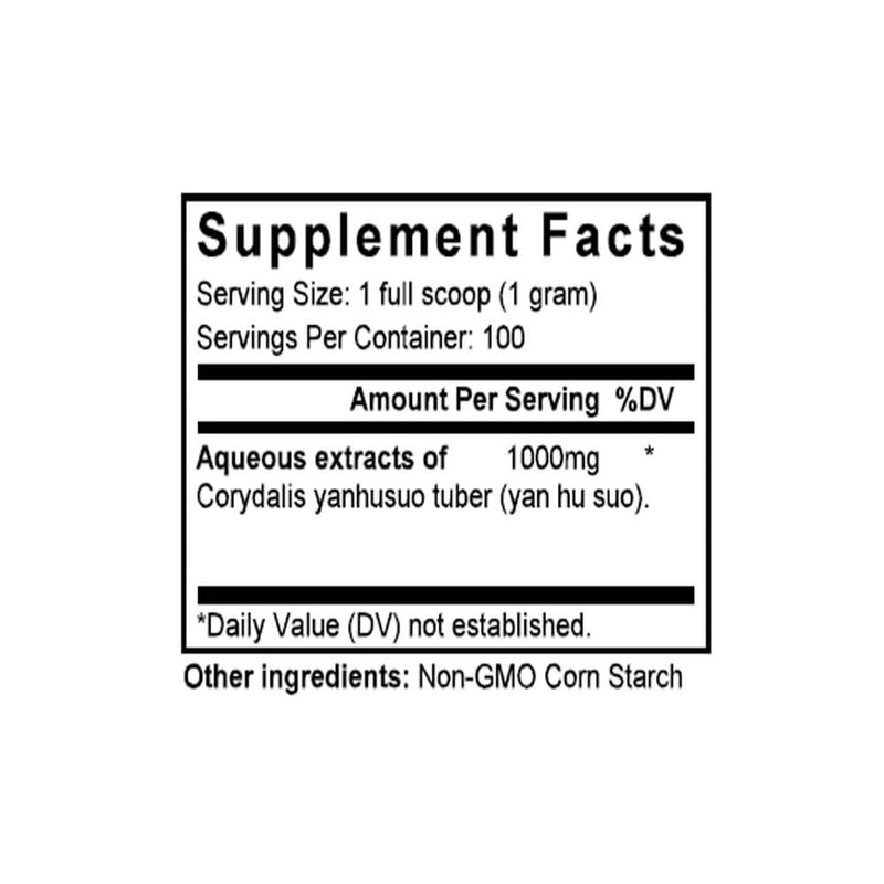 Yan Hu Suo (Yuan Hu) (Corydalis) (100 Grams Granules) - Supplement Facts