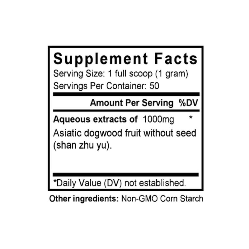 Shan Zhu Yu (Cornus) (50 Grams Granules) - Supplement Facts