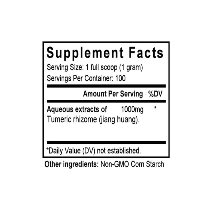Jiang Huang (Turmeric) (100 Grams Granules) - Supplement Facts