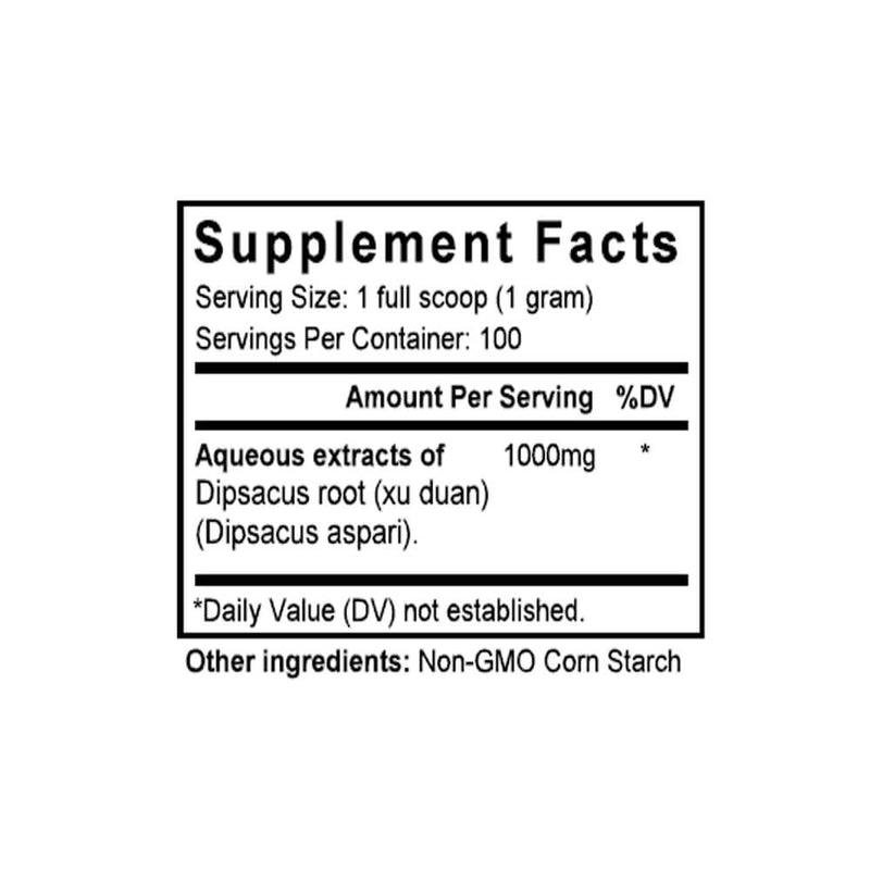 Xu Duan (Dipsacus) (100 Grams Granules) - Supplement Facts