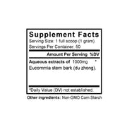 Du Zhong (Eucommia) (50 Grams Granules) - Supplement Facts