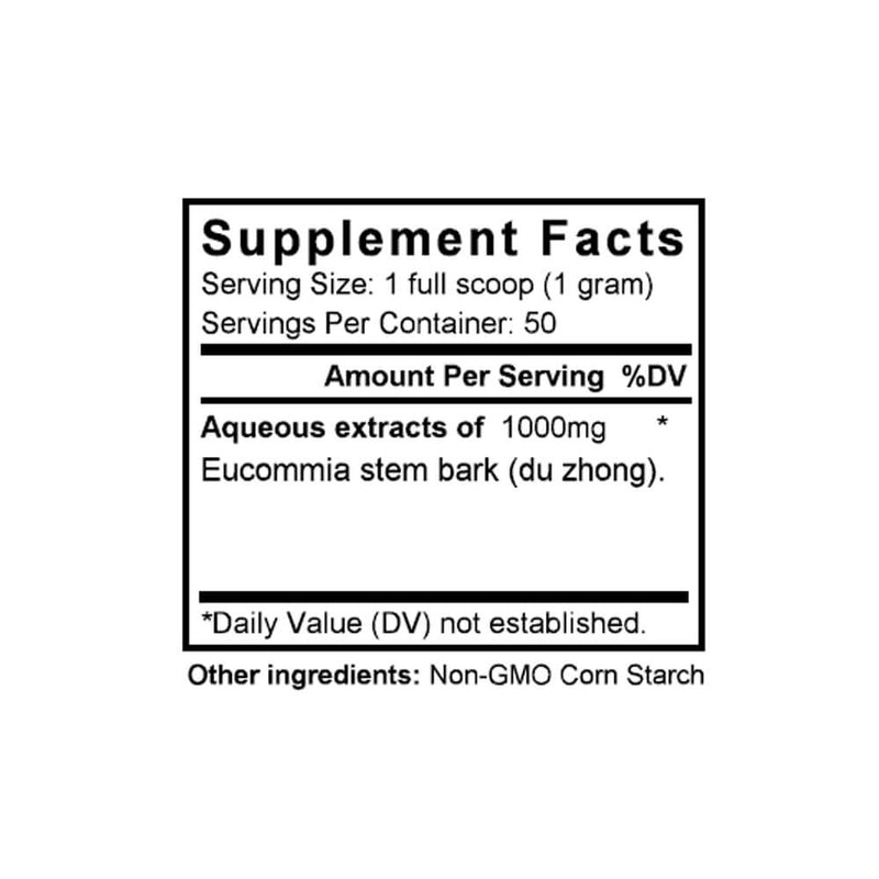 Du Zhong (Eucommia) (50 Grams Granules) - Supplement Facts
