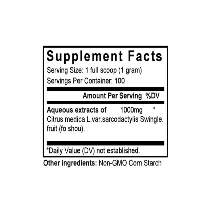 Fo Shou (Finger Citron) (100 Grams Granules) - Supplement Facts