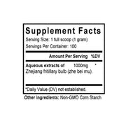Zhe Bei Mu (Fritillaria) (100 Grams Granules) - Supplement Facts