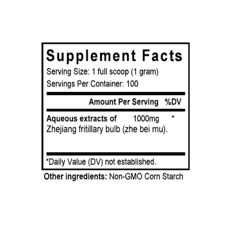 Zhe Bei Mu (Fritillaria) (100 Grams Granules) - Supplement Facts