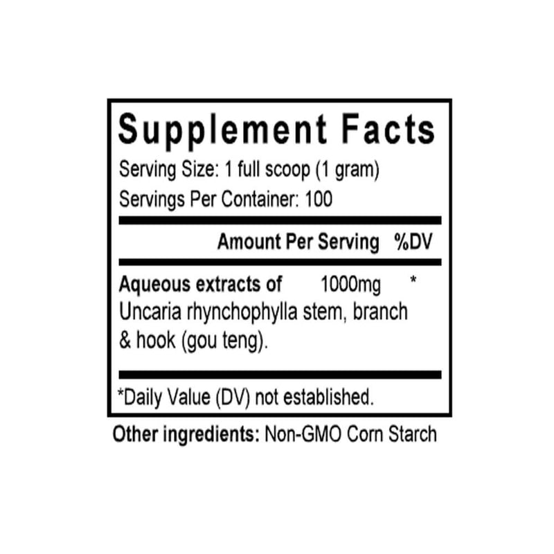 Gou Teng (Gambir) (100 Grams Granules) - Supplement Facts