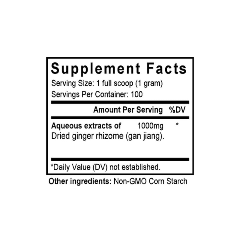 Gan Jiang (Dried Ginger) (100 Grams Granules) - Supplement Facts