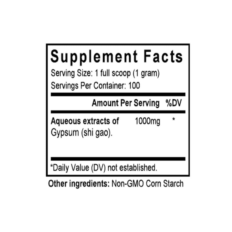 Shi Gao (Gypsum) (100 Grams Granules) - Supplement Facts