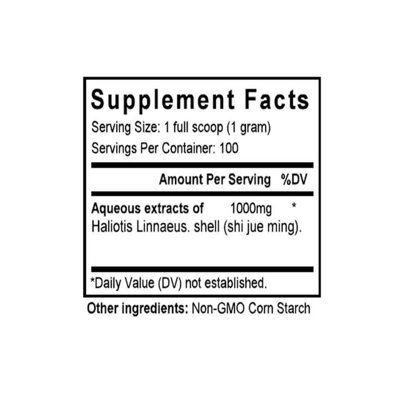Shi Jue Ming (Haliotis) (100 Grams Granules) - Supplement Facts