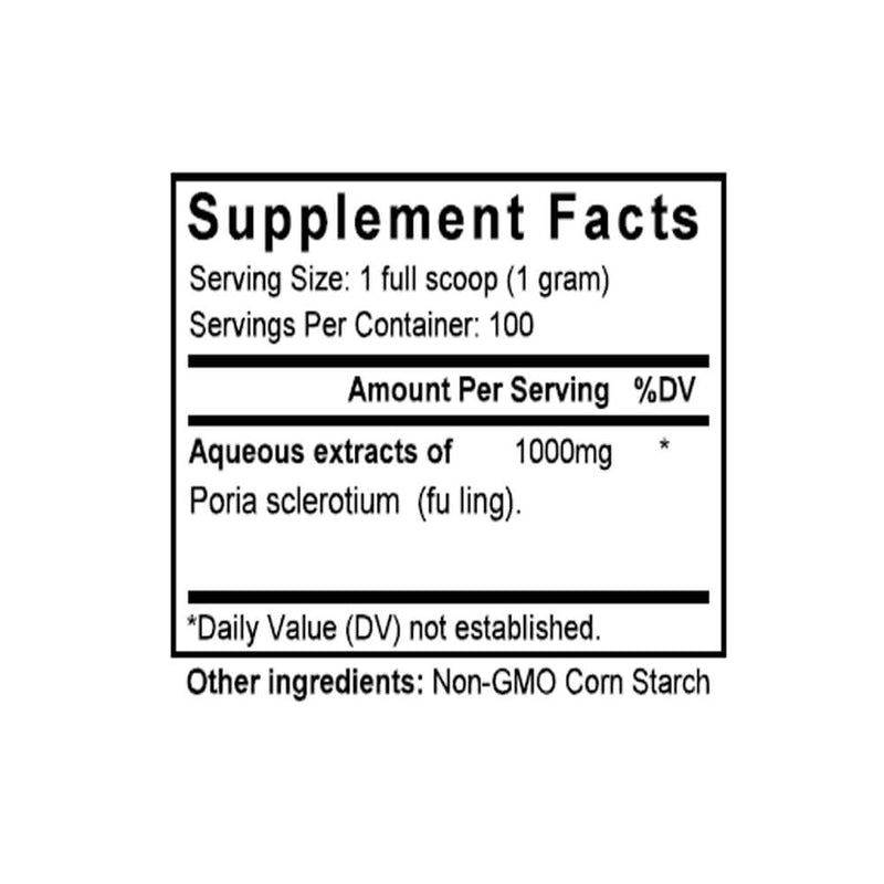 Fu Ling (Poria/Hoelen) (100 Grams Granules) - Supplement Facts