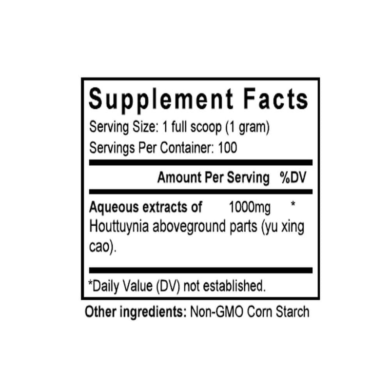 Yu Xing Cao (Houttuynia) (100 Grams Granules) - Supplement Facts