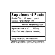 He Shou Wu (Polygonum) (100 Grams Granules) - Supplement Facts