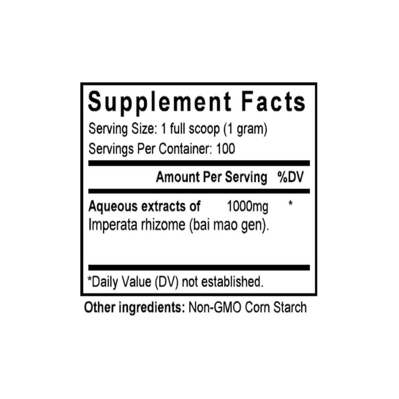Bai Mao Gen (Imperata) (100 Grams Granules) - Supplement Facts
