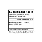 Da Zao (Jujube) (100 Grams Granules) - Supplement Facts