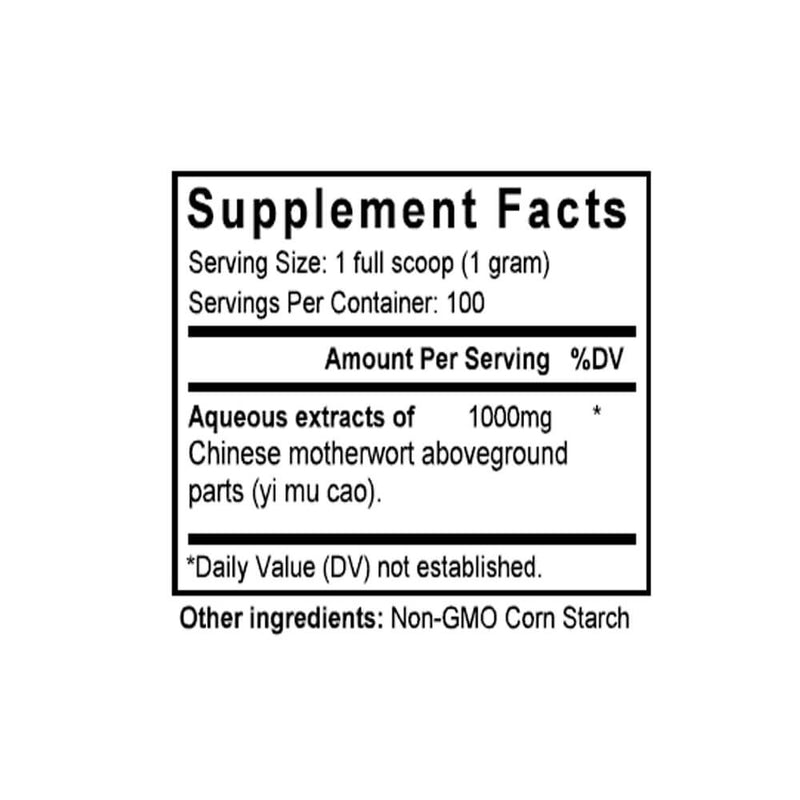 Yi Mu Cao (Leonurus) (100 Grams Granules) - Supplement Facts