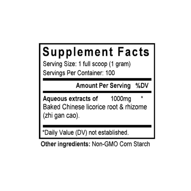 Zhi Gan Cao (Baked Licorice) (100 Grams Granules) - Supplement Facts