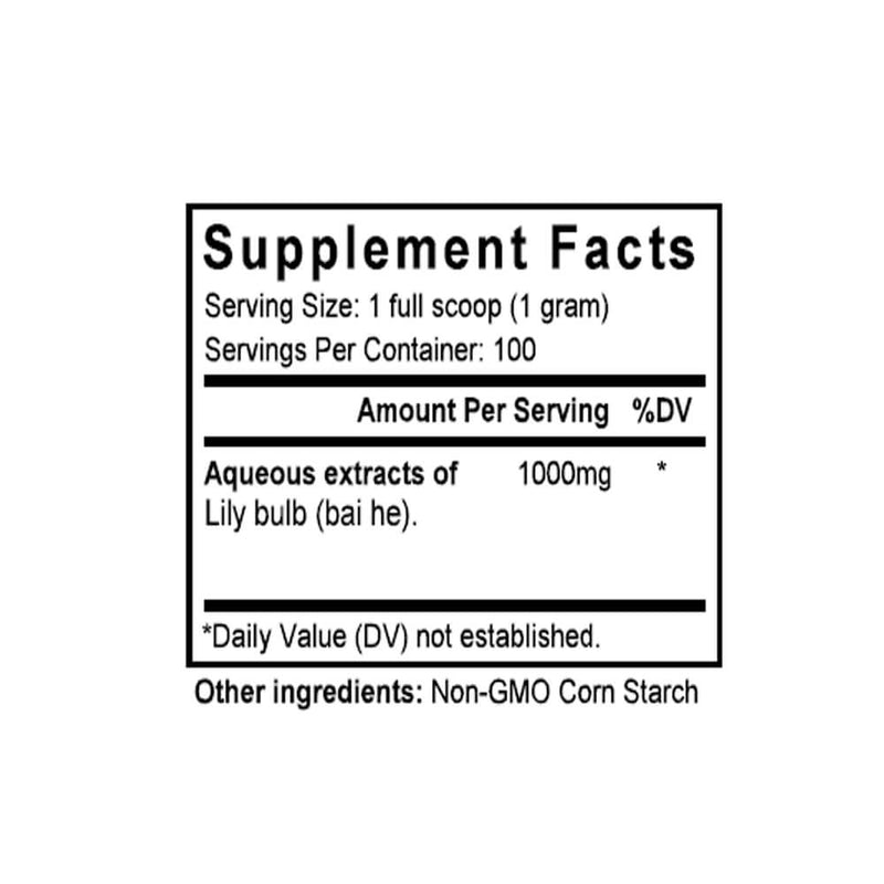 Bai He (Lily) (100 Grams Granules) - Supplement Facts