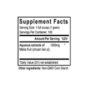 Chuan Lian Zi (Melia) (100 Grams Granules) - Supplement Facts