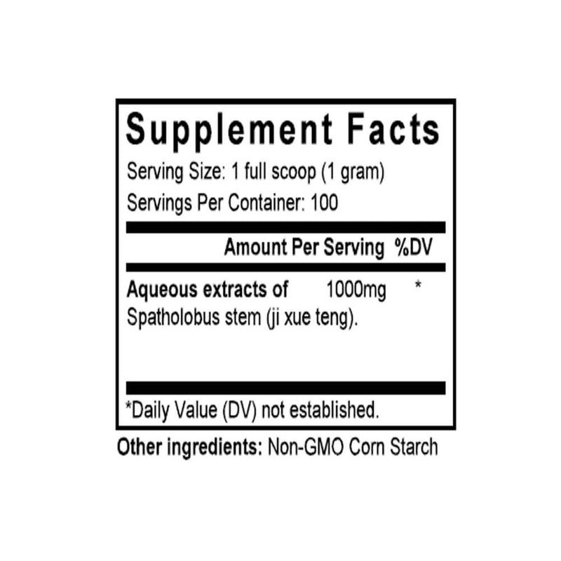 Ji Xue Teng (Milettia/Spatholobus) (100 Grams Granules) - Supplement Facts