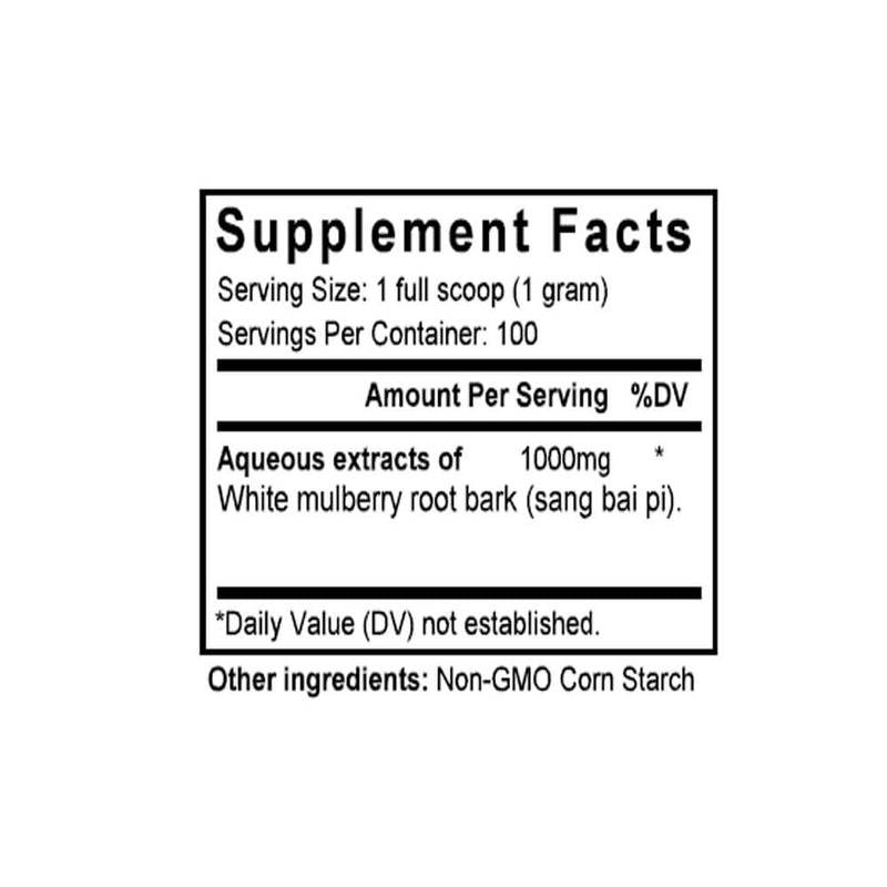 Sang Bai Pi (Mulberry Bark/Morus Bark) (100 Grams Granules) - Supplement Facts