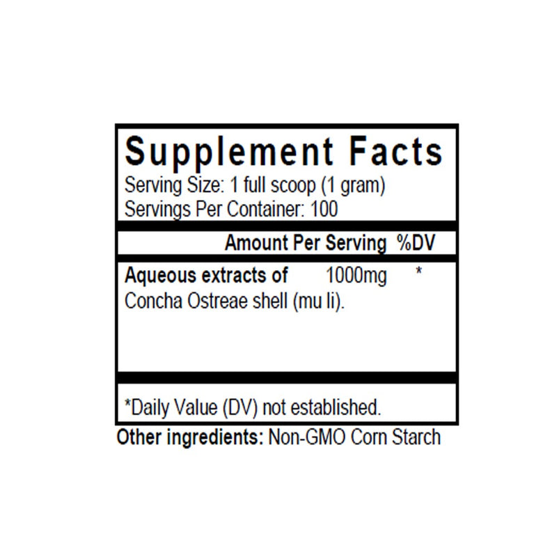 Mu Li (Oyster Shell) (100 Grams Granules) - Supplement Facts