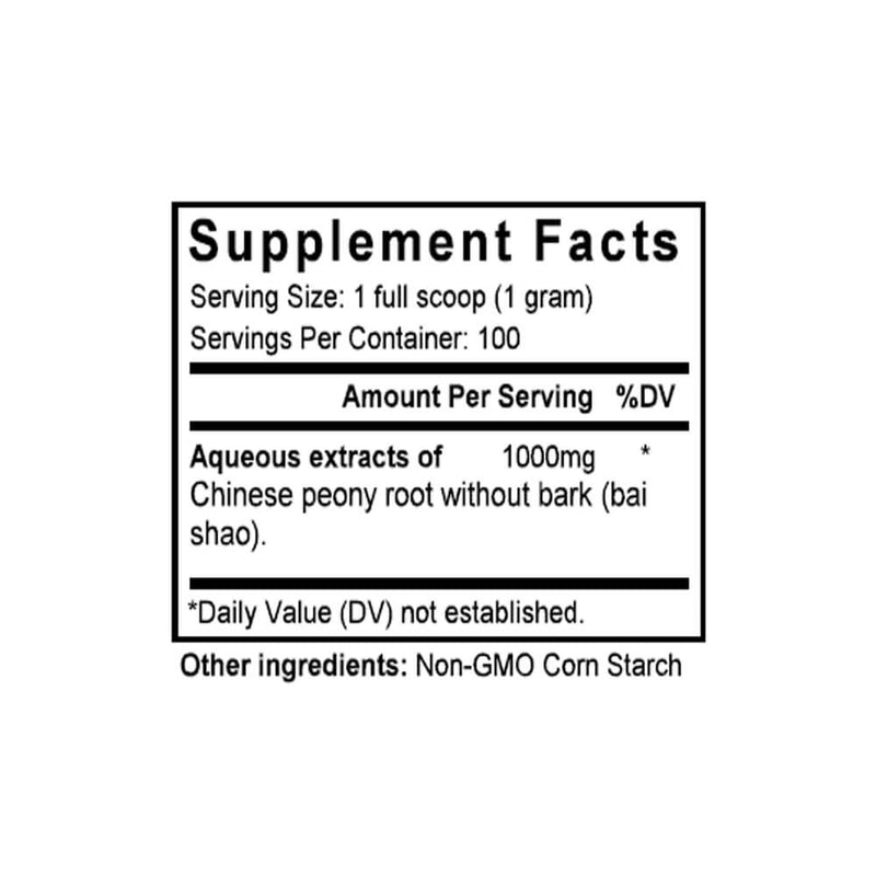 Bai Shao Yao (White Peony Root) (100 Grams Granules) - Supplement Facts