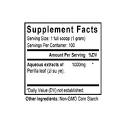 Zi Su Ye (Perilla Leaves) (100 Grams Granules) - Supplement Facts
