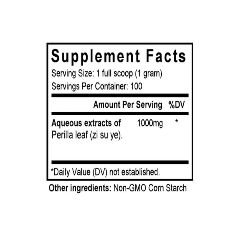 Zi Su Ye (Perilla Leaves) (100 Grams Granules) - Supplement Facts