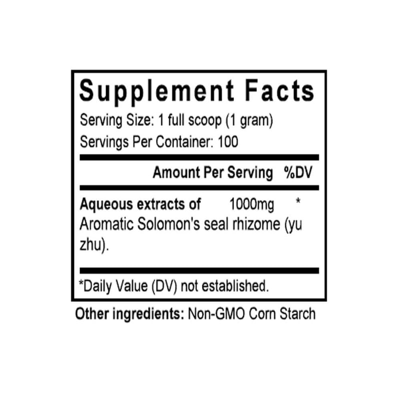 Yu Zhu (Polygonatum) (100 Grams Granules) - Supplement Facts