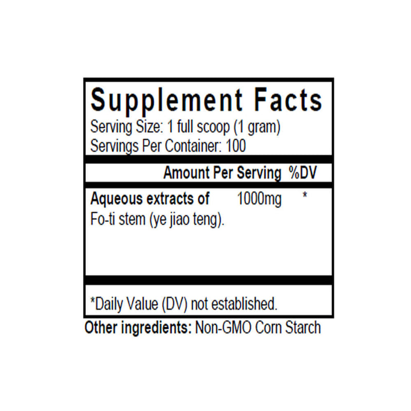 Shou Wu Teng (Ye Jiao Teng) (Polygonum Stem) (100 Grams Granules) - Supplement Facts