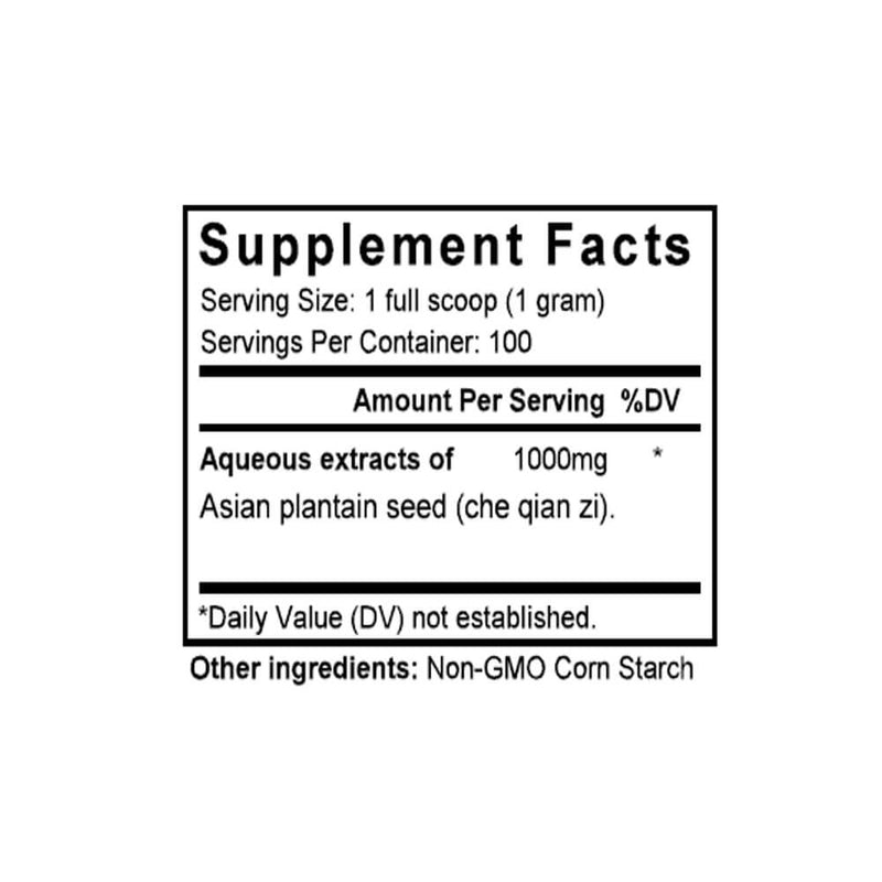 Che Qian Zi (Plantago Seed) (100 Grams Granules) - Supplement Facts