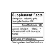 Da Huang (Rhubarb) (100 Grams Granules) - Supplement Facts