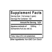 Wu Wei Zi (Schizandra) (100 Grams Granules) - Supplement Facts