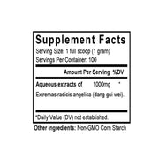 Dang Gui Wei (Tail of Angelica) (100 Grams Granules) - Supplement Facts