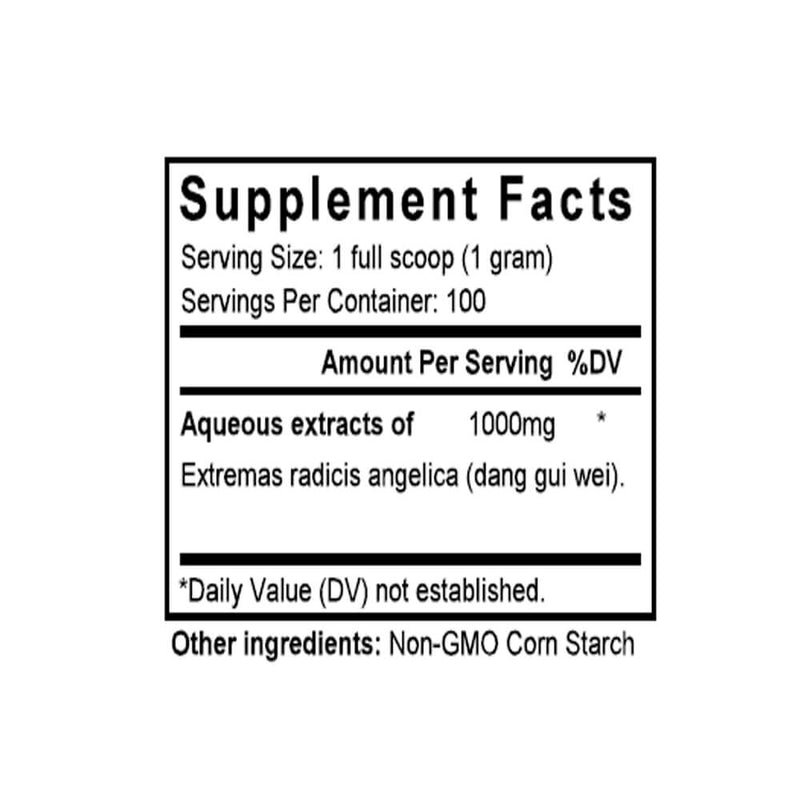 Dang Gui Wei (Tail of Angelica) (100 Grams Granules) - Supplement Facts