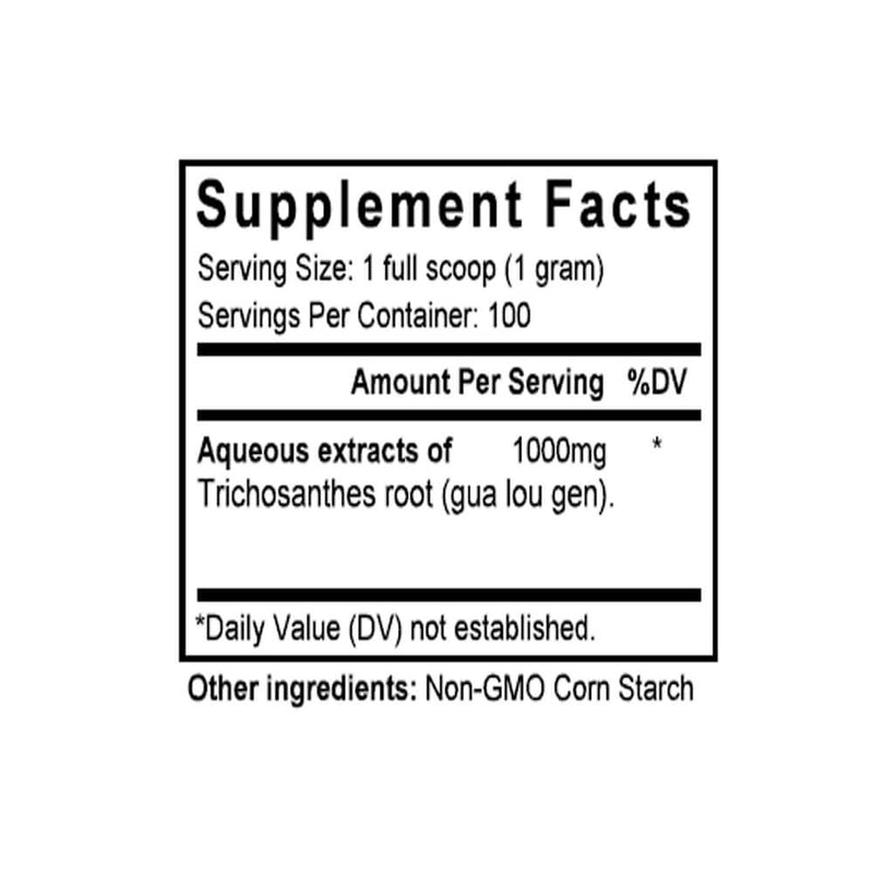 Gua Lou Gen (Trichosanthes Root) (100 Grams Granules) - Supplement Facts