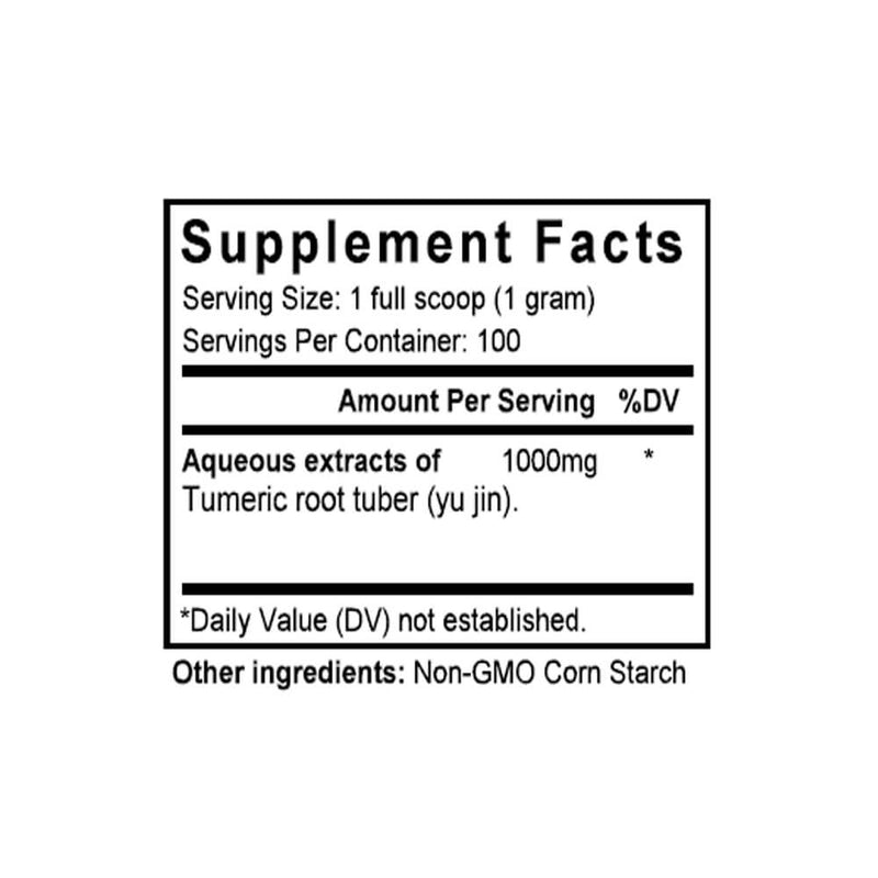 Yu Jin (Turmeric) (100 Grams Granules) - Supplement Facts