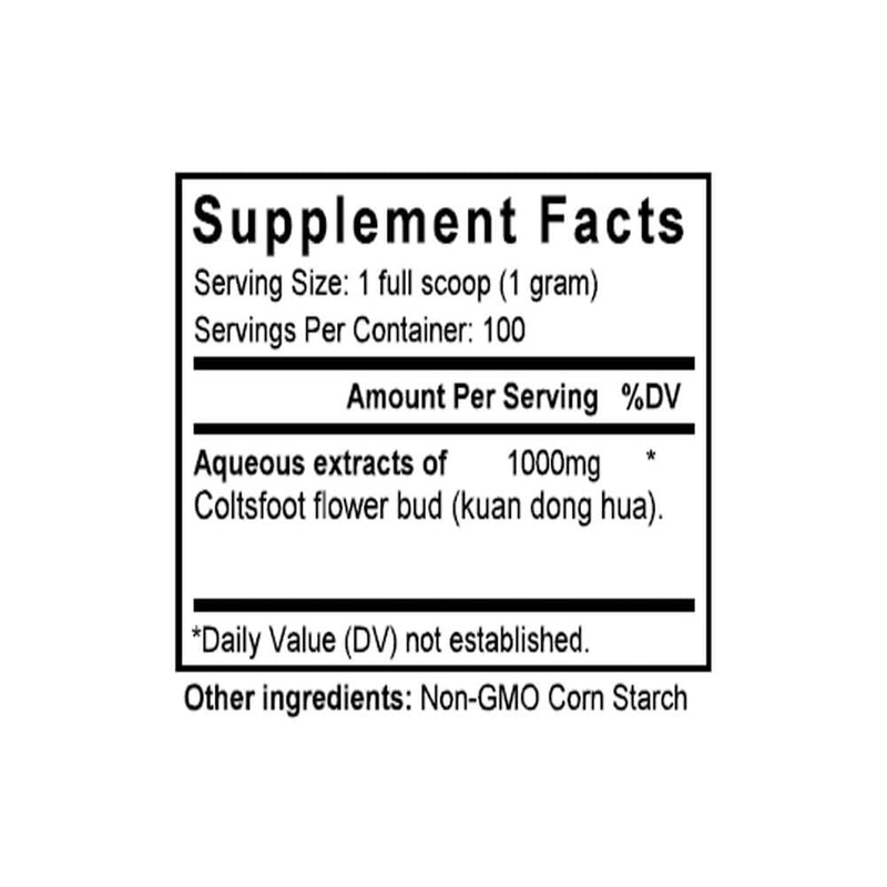 Kuan Dong Hua (Tussilago) (100 Grams Granules) - Supplement Facts