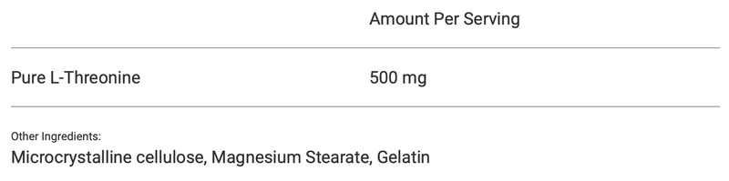 Pure L-Threonine (500 mg) (100 Capsules)
