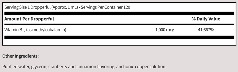 B12 Liquid (Methylcobalamin) (1 mg) (4 fl oz) (120 mL)